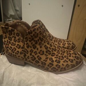 Journee Collection Brown Ankle Booties with Low Heel